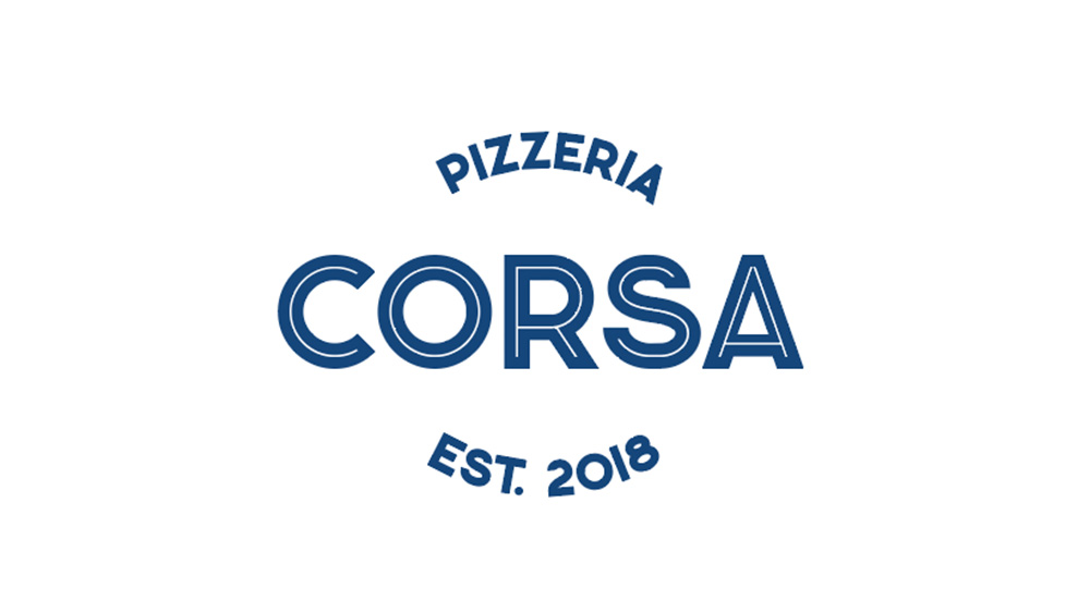 Pizzeria Corsa - Logo (1 color - Light BG)