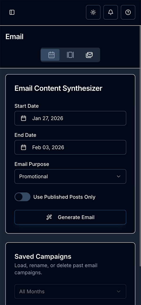 Email Synthesizer - Dark Mode