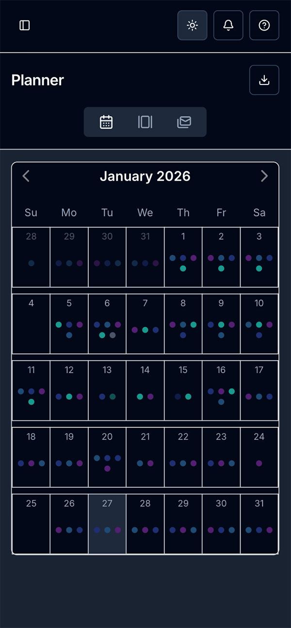 Mobile Posts - Dark Mode